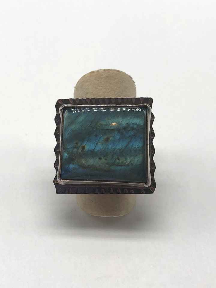 Image 1 for Sterling and Labradorite Ring - Size 7 3/4 Sterling and Labradorite Ring - Size 7 3/4
