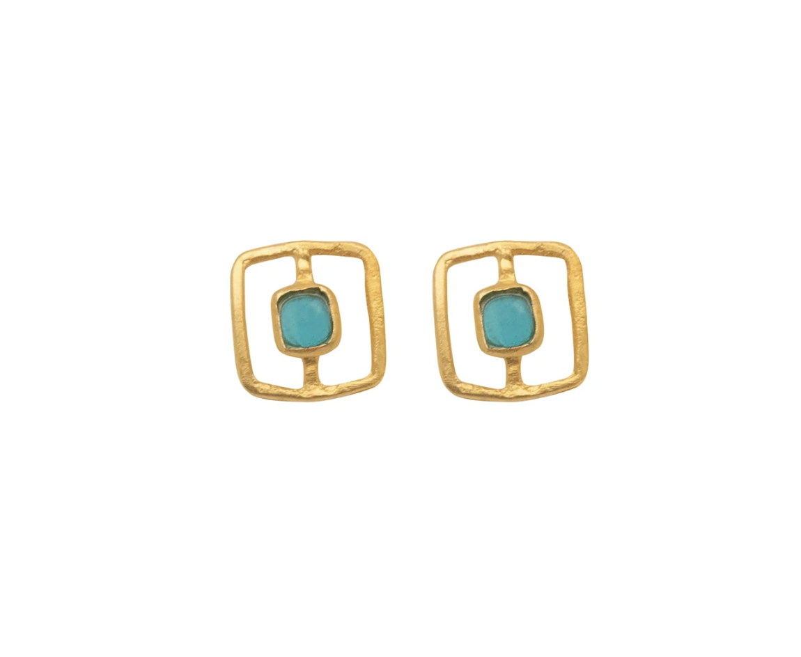 Image of Fragment Post Earrings in Teal by Michael Vincent Michaud