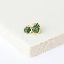 Tiny Emerald Studs