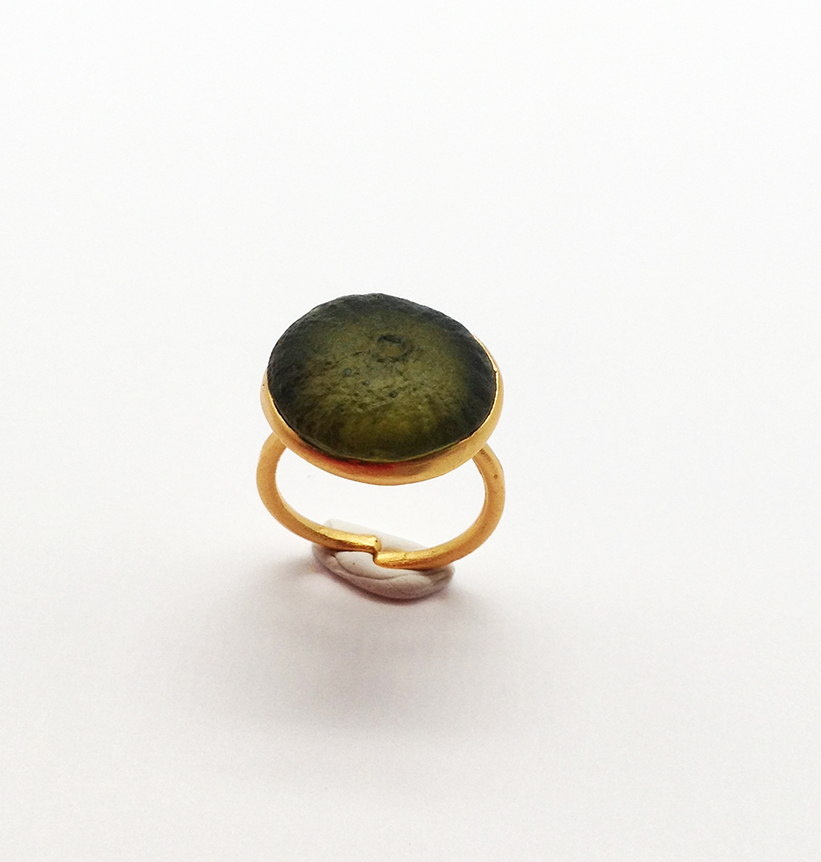 Image 1 for Sea Urchin Ring in Bottle Green Size 6.5 Sea Urchin Ring in Bottle Green Size 6.5