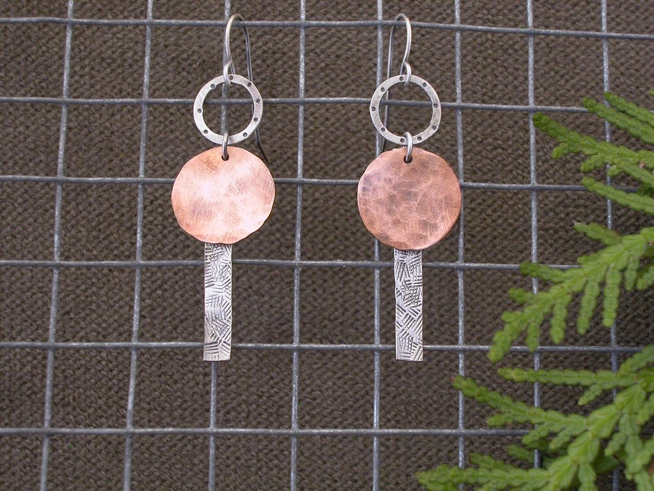 SS and Copper Earrings