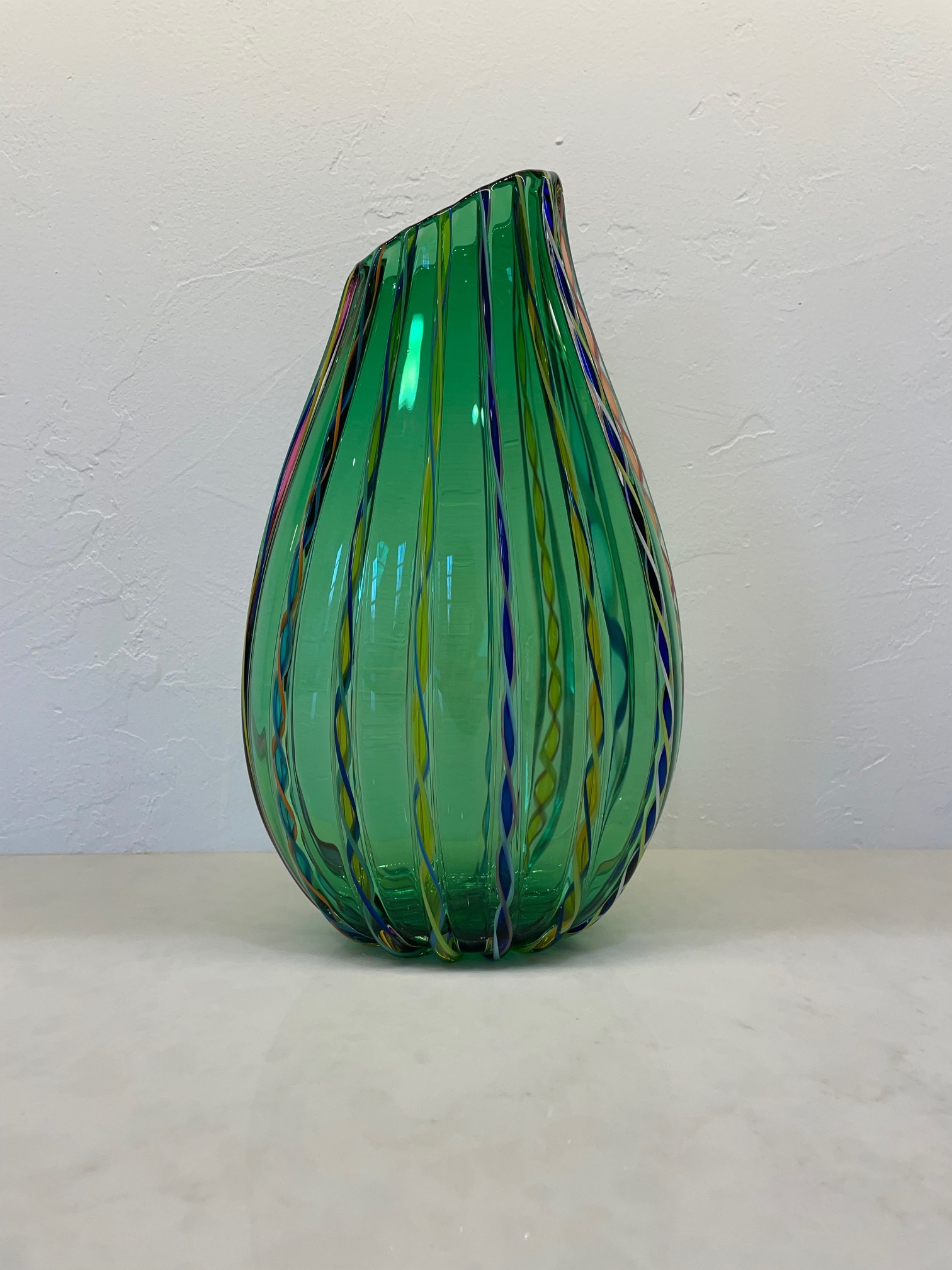 Green Raised Cane Vase