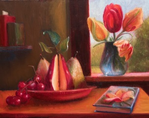 Image of Tulips/Pears by John A. Sayers