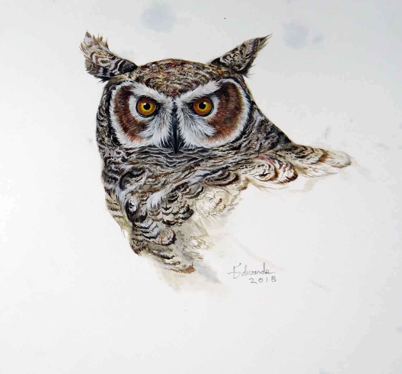 Great Horned Owl by  Wallace Edwards - Masterpiece Online
