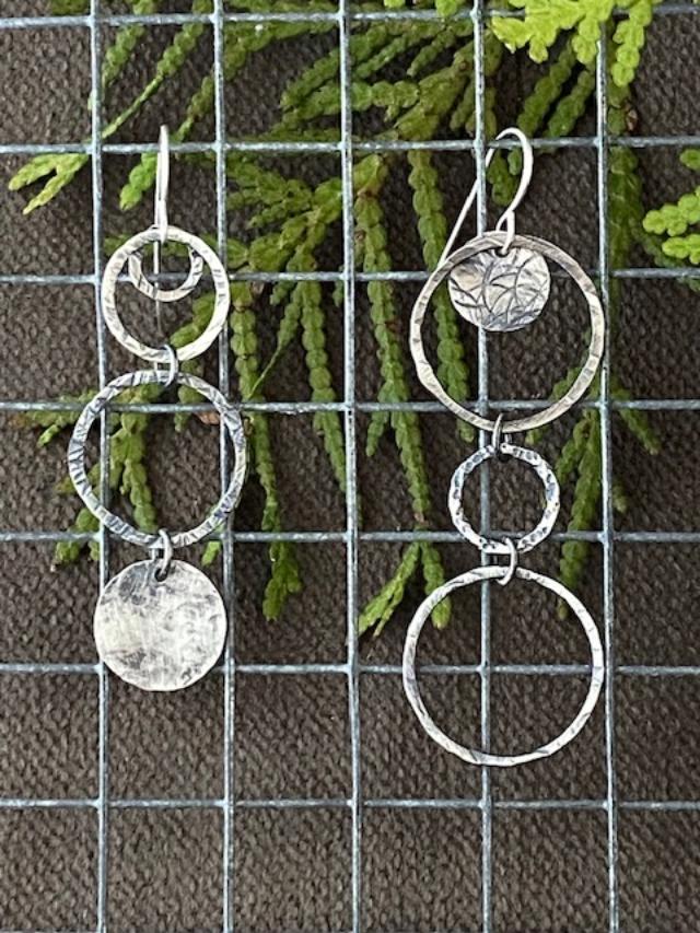 Image of Circle Stick SS Mismatch Earrings by Michelle Zjala Winter