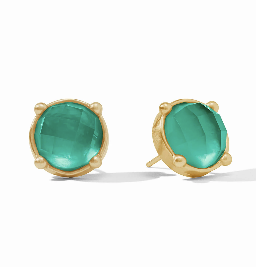 Image of Iridescent Emerald Green Honey Studs by Julie Vos