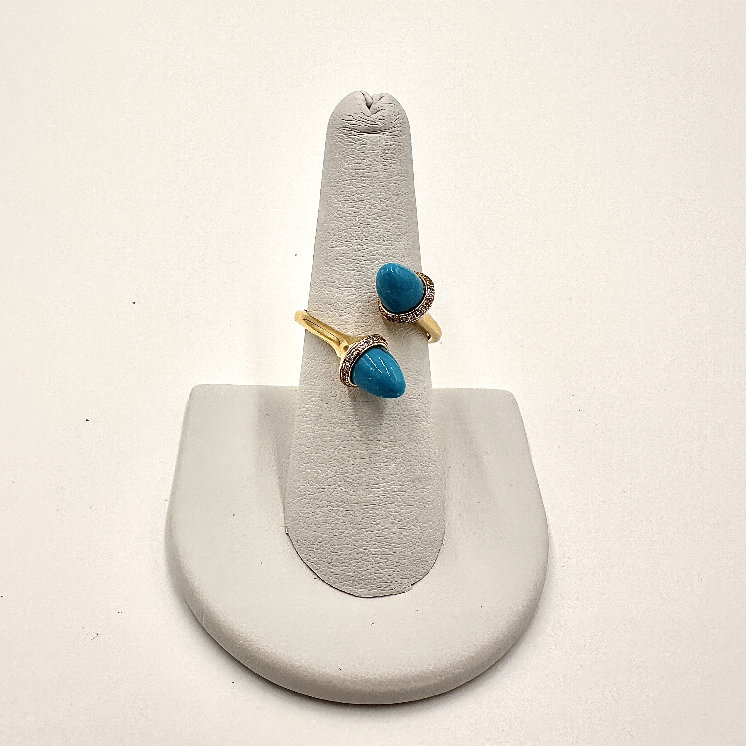 Image of 18 Karat Yellow Gold and Turquoise Diamond Ring by Marcia McDonough