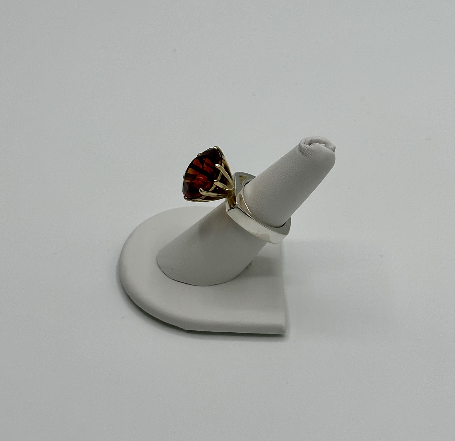 925 Silver Sterling Ring with Giant, Garnet, Stone, Ballast, Weighted, and Hand Cast using Lost Wax Method