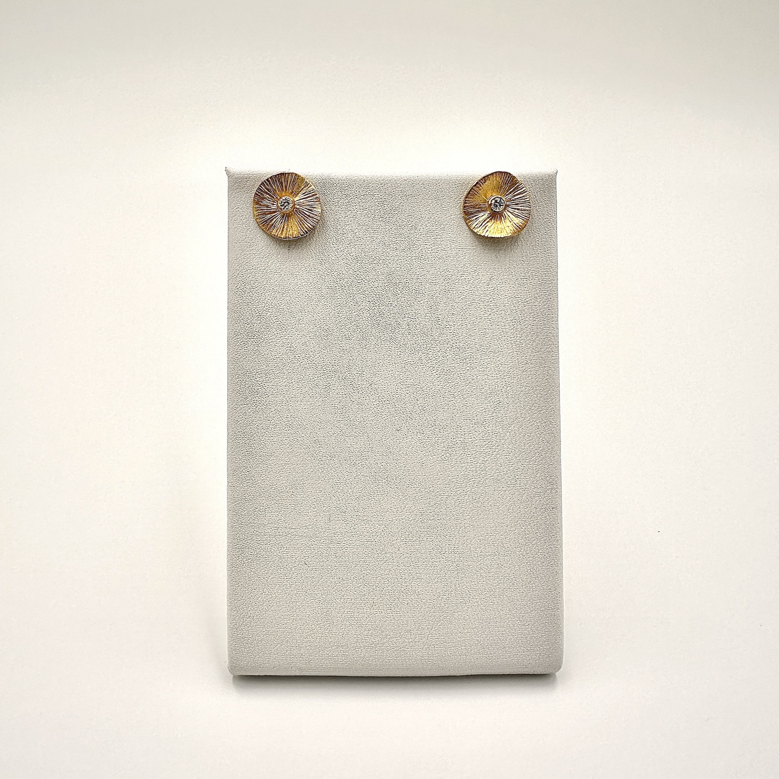Image of 24 Karat Gold Disc Diamond Earrings by Marcia McDonough