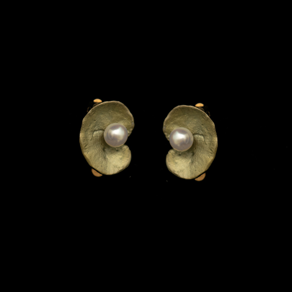 Spiral Geranium Clip Earrings