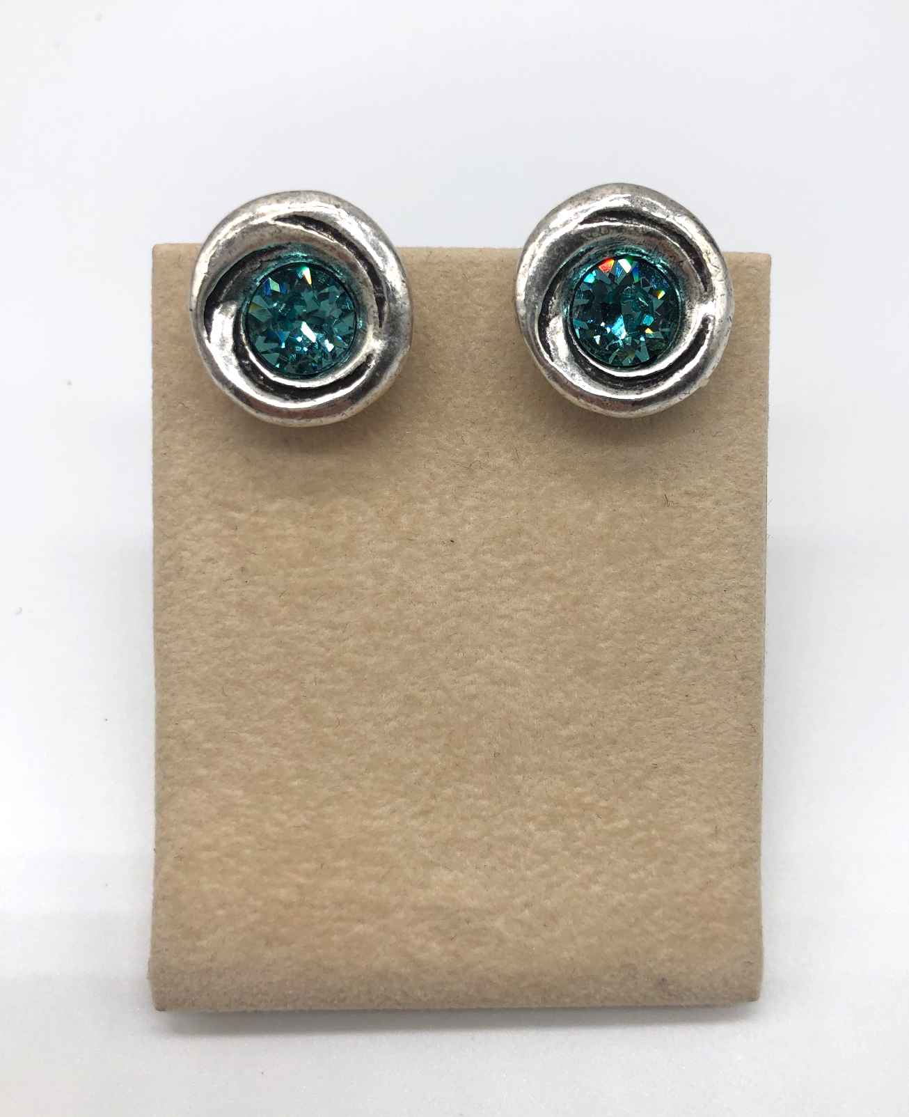 Image 1 for Amala Clip Earring in Silver, Light Turquoise Crystal Amala Clip Earring in Silver, Light Turquoise Crystal
