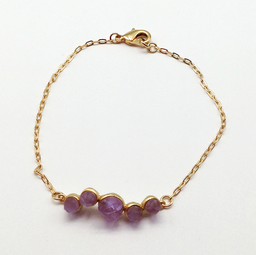 Image 1 for Crystal Bracelet, Bronze and Cast Glass, 7 1/2 Crystal Bracelet, Bronze and Cast Glass, 7 1/2