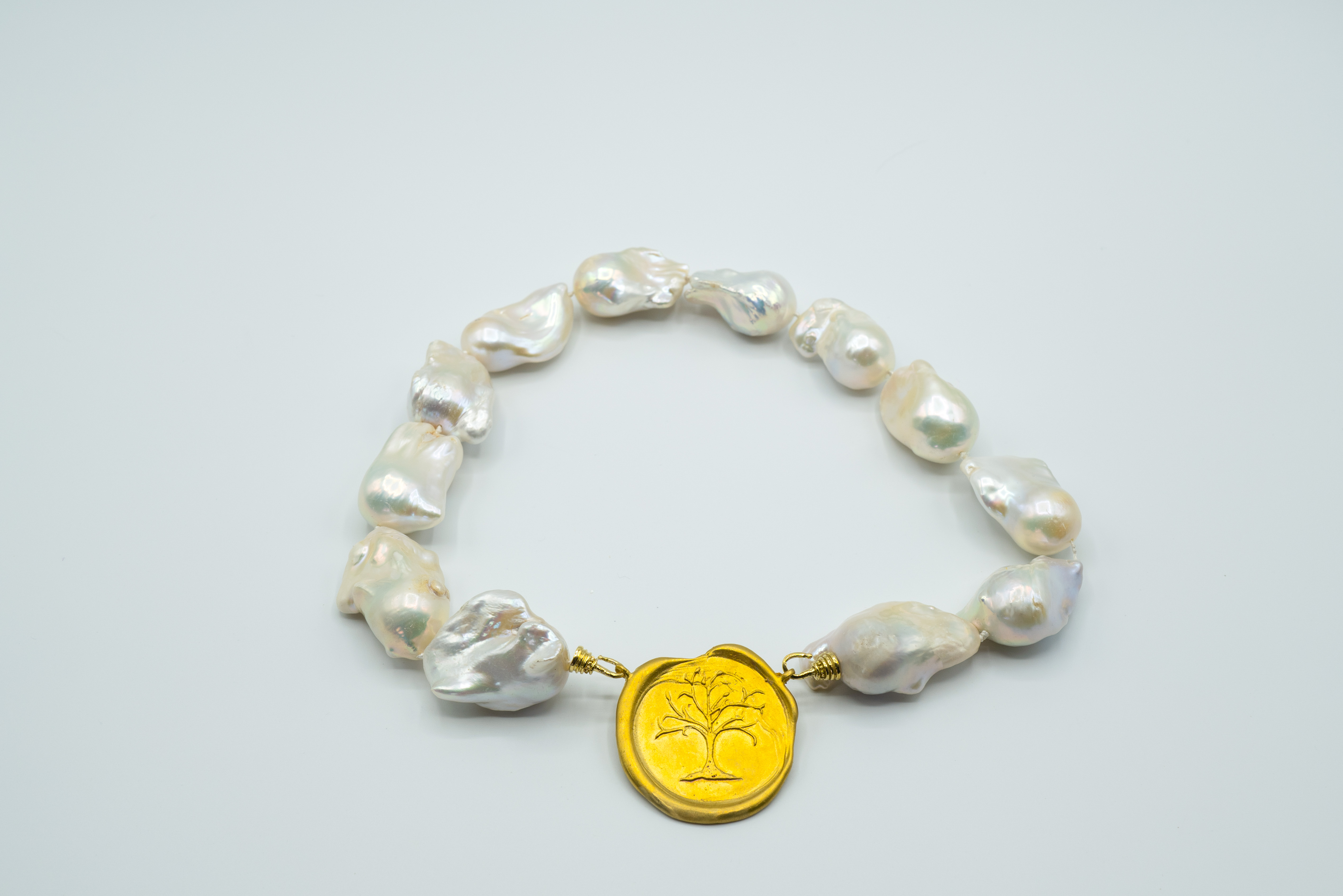 Giant Freshwater High Luster Drop Baroque Pearls with Hand Cast Brass Hooks, Hand Knotted on Silk