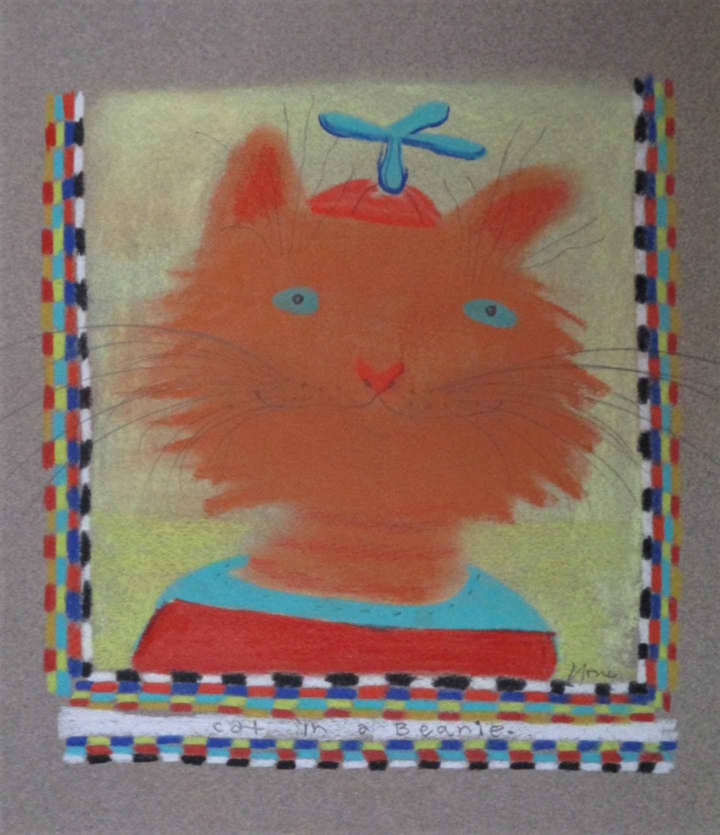 Cat in a beanie by  Liza Jones - Masterpiece Online