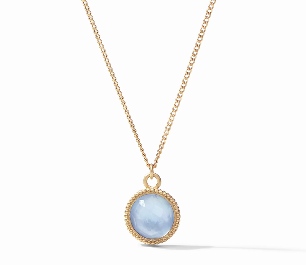Image of Iridescent Chalcedony Blue Fleur-de-Lis Solitare Necklace by Julie Vos