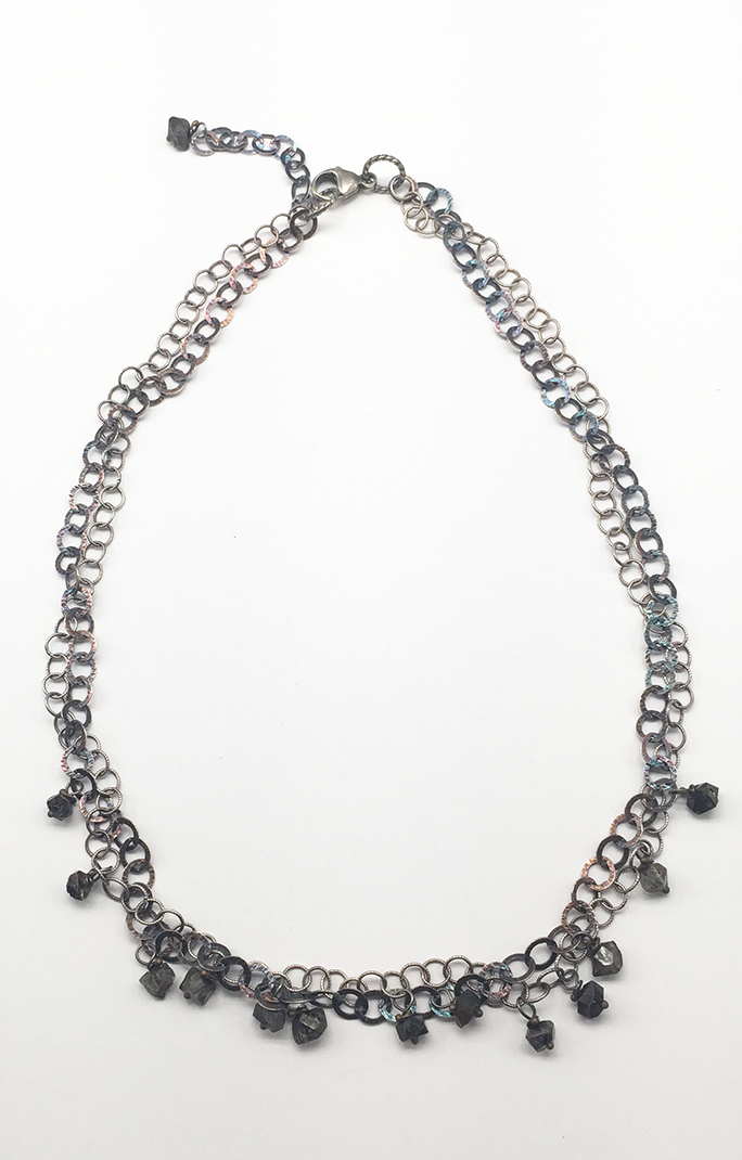 Image 1 for Two Strand Quartz Crystals and Sterling Necklace Two Strand Quartz Crystals and Sterling Necklace