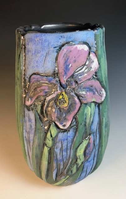Green Iris Vase