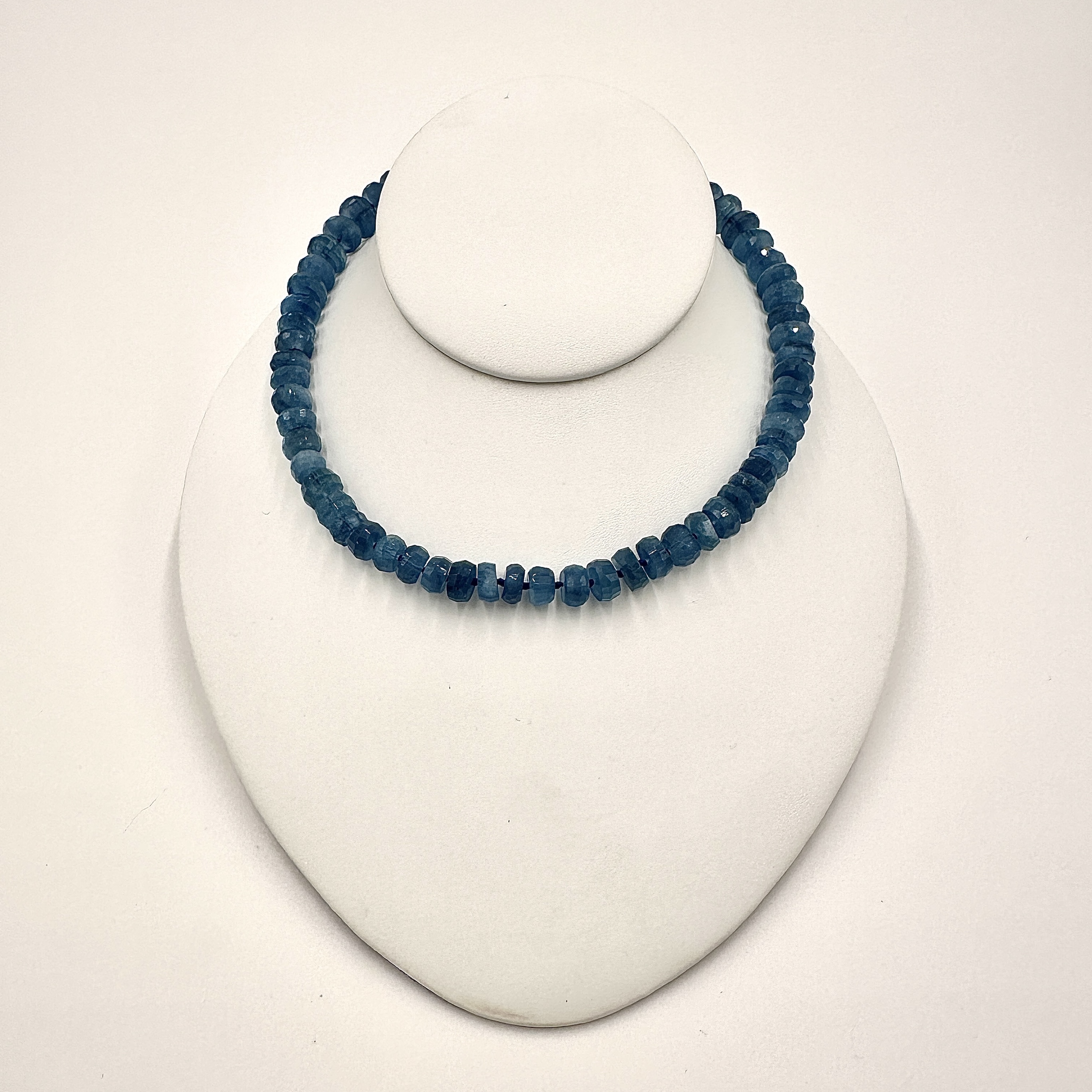Image of Fine 12mm Faceted Rondell Aquamarine on Hand Cast Sterling Hooks by Marcia McDonough