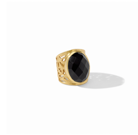Obsidian Black Ivy Statement Ring - Size 8
