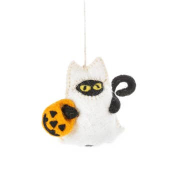 Boo! Cat - Handmade Felt Ornament