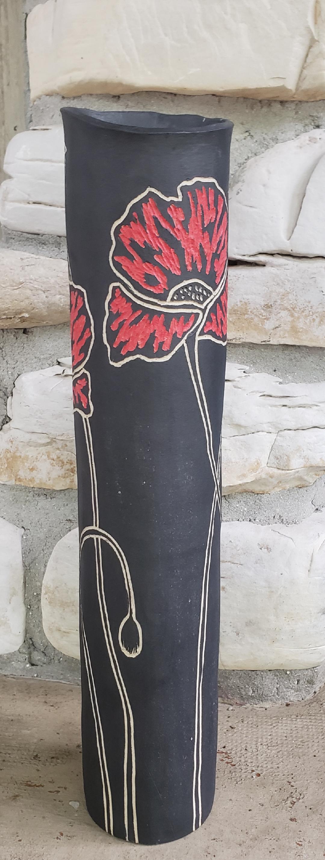 Image 1 for Black Poppy Vase 4 Black Poppy Vase 4