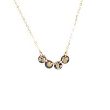 Herkimer Collection - Gunmetal and Gold Discs Necklace