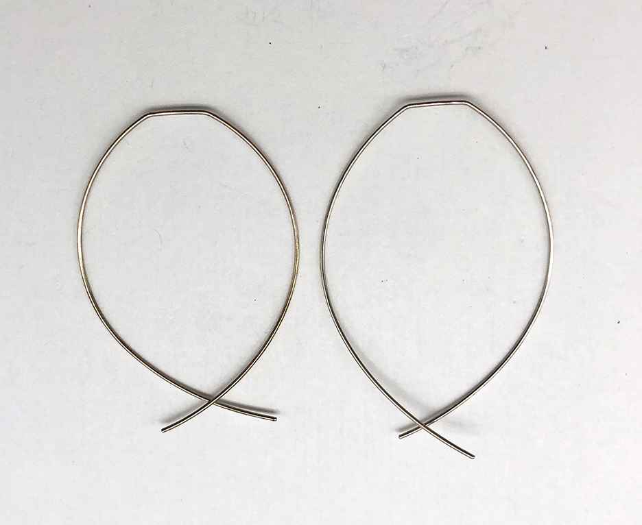 Cross Over Threader Earrings - Silver