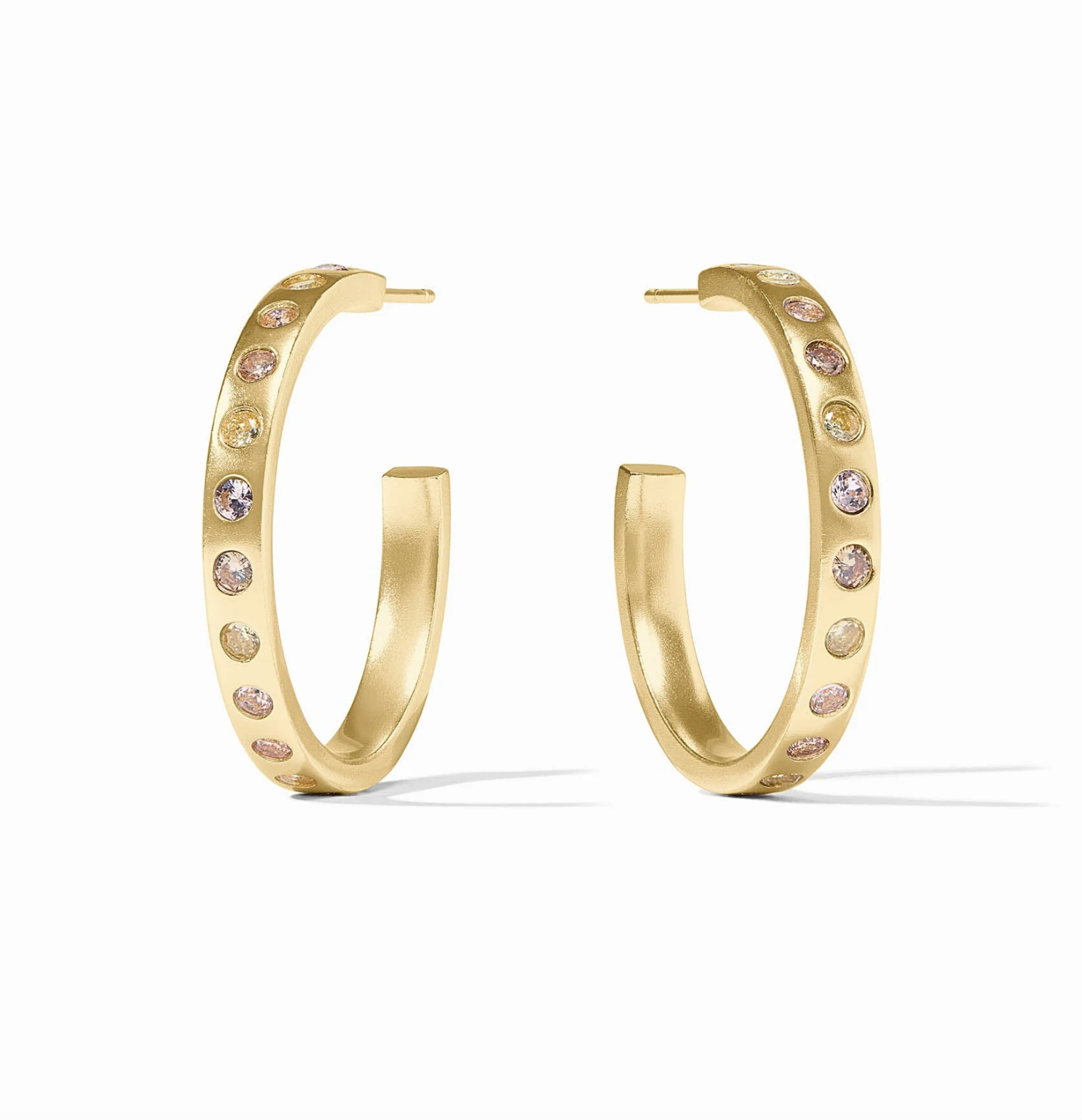 Image of Champagne Radiance Rainbow Hoop Earrings - Medium by Julie Vos