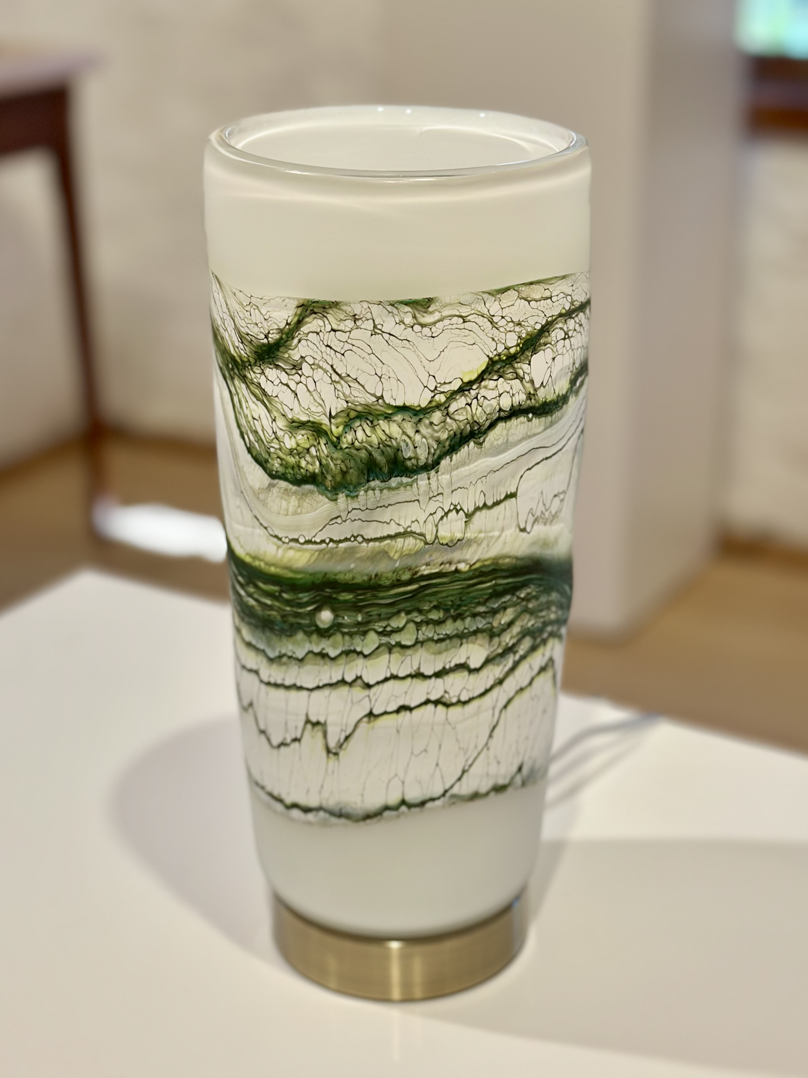 Image of Alabaster Pillar Lamp Green by Stephen Gartner & Danielle Blade
