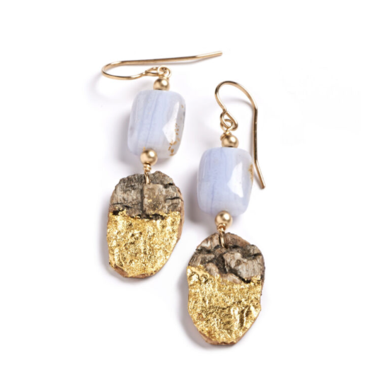 Etruscan Collection Blue Lace Agate Earrings