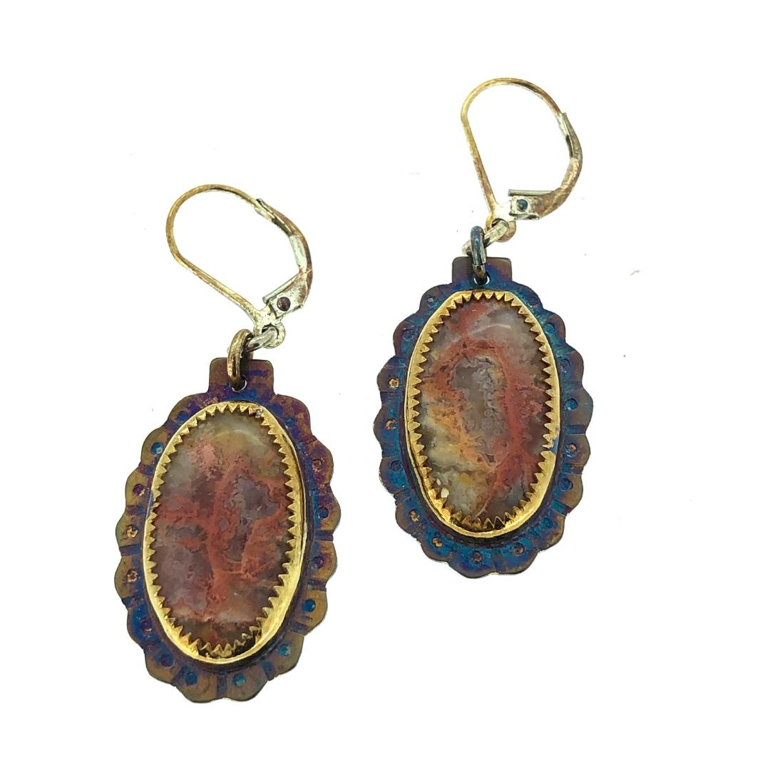Image 1 for Plume Agate Earrings Plume Agate Earrings