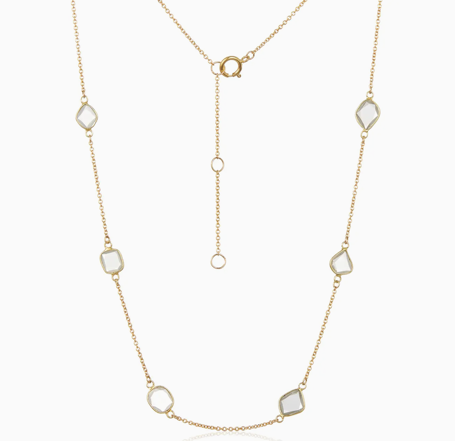 Image of Slice Moissanite Stationed Necklace, Gold-Filled by Mabel Chong