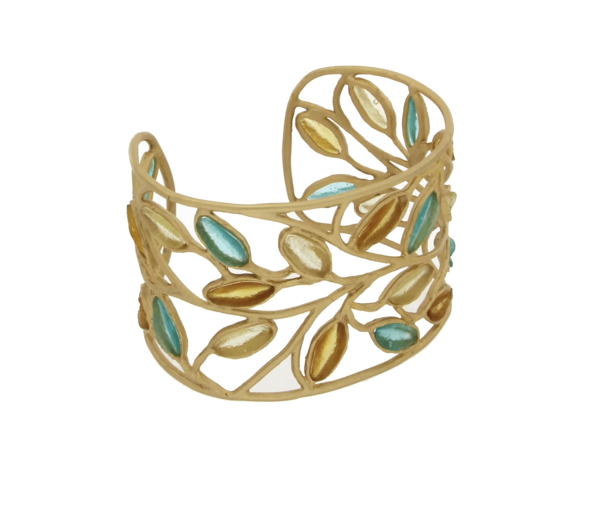 Image of Sage Cuff in Amber, Teal and Green by Michael Vincent Michaud