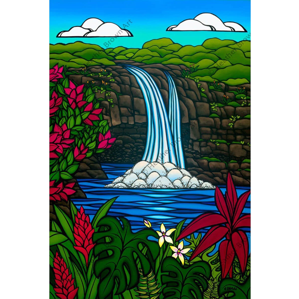 Rainbow Falls Giclee by Heather Brown - Genesis Gallery Hawaii