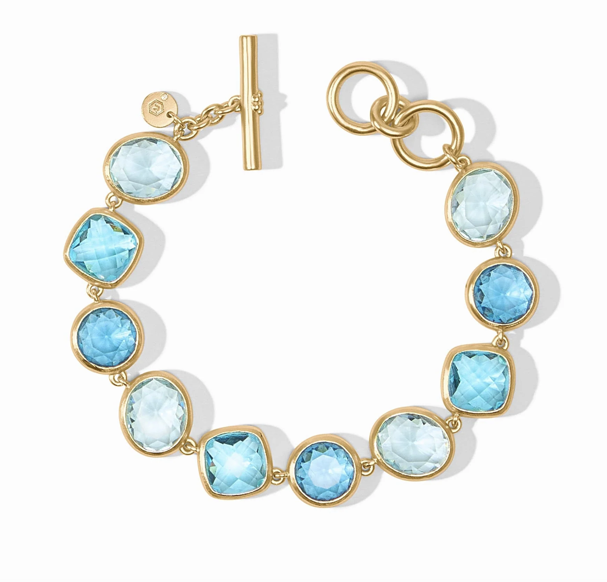 Image of Bahamian Blue Kaleidoscope Tennis Bracelet, Gold by Julie Vos