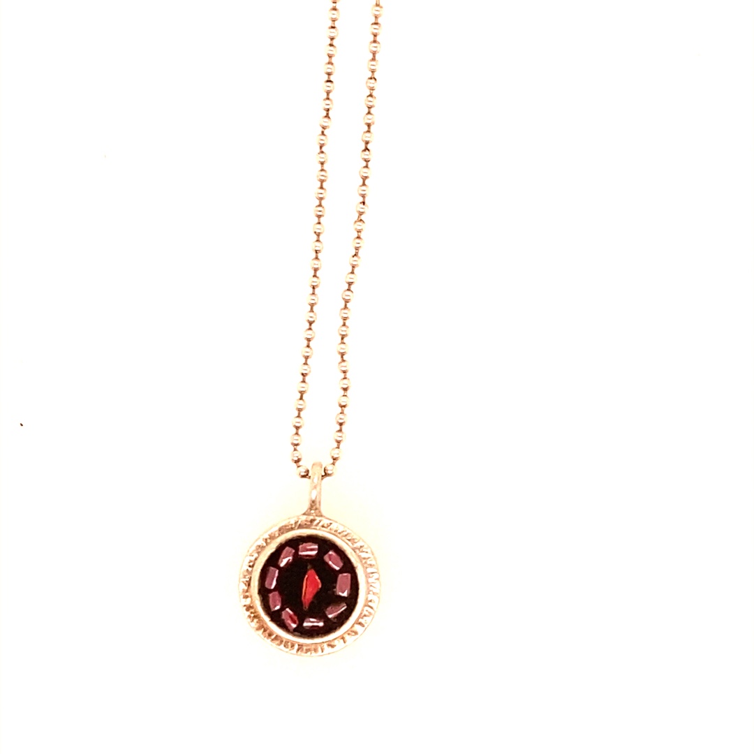 Round Petite Necklace, Red