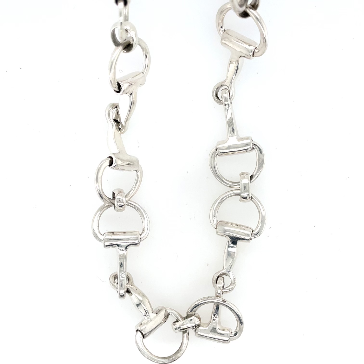 Sterling Silver Horse Bit Necklace on Sterling Hand Cast Hooks
