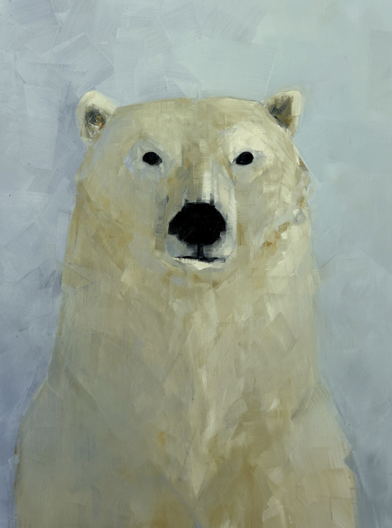 Image of Polar Bear on Blue by Rebecca Kinkead