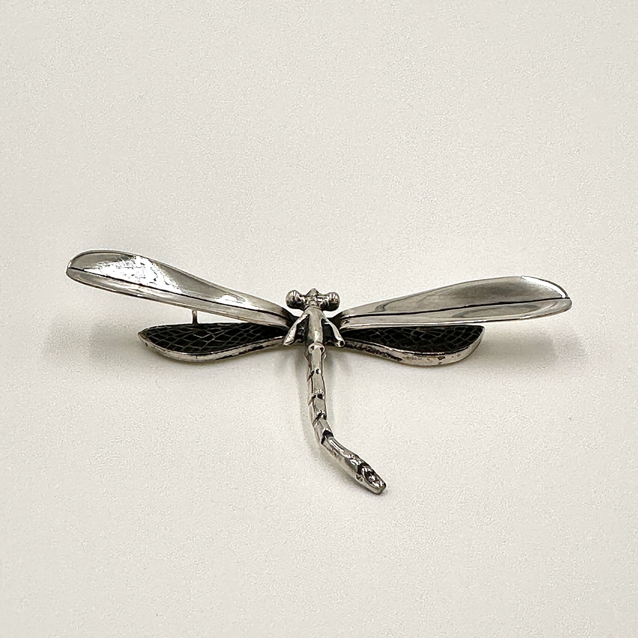 Image of Large Dragonfly Centerpiece with Sterling Silver Lacquer by Marcia McDonough