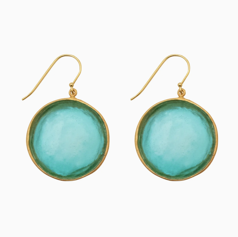 Image of Bubble Large Wire Earrings in Teal by Michael Vincent Michaud