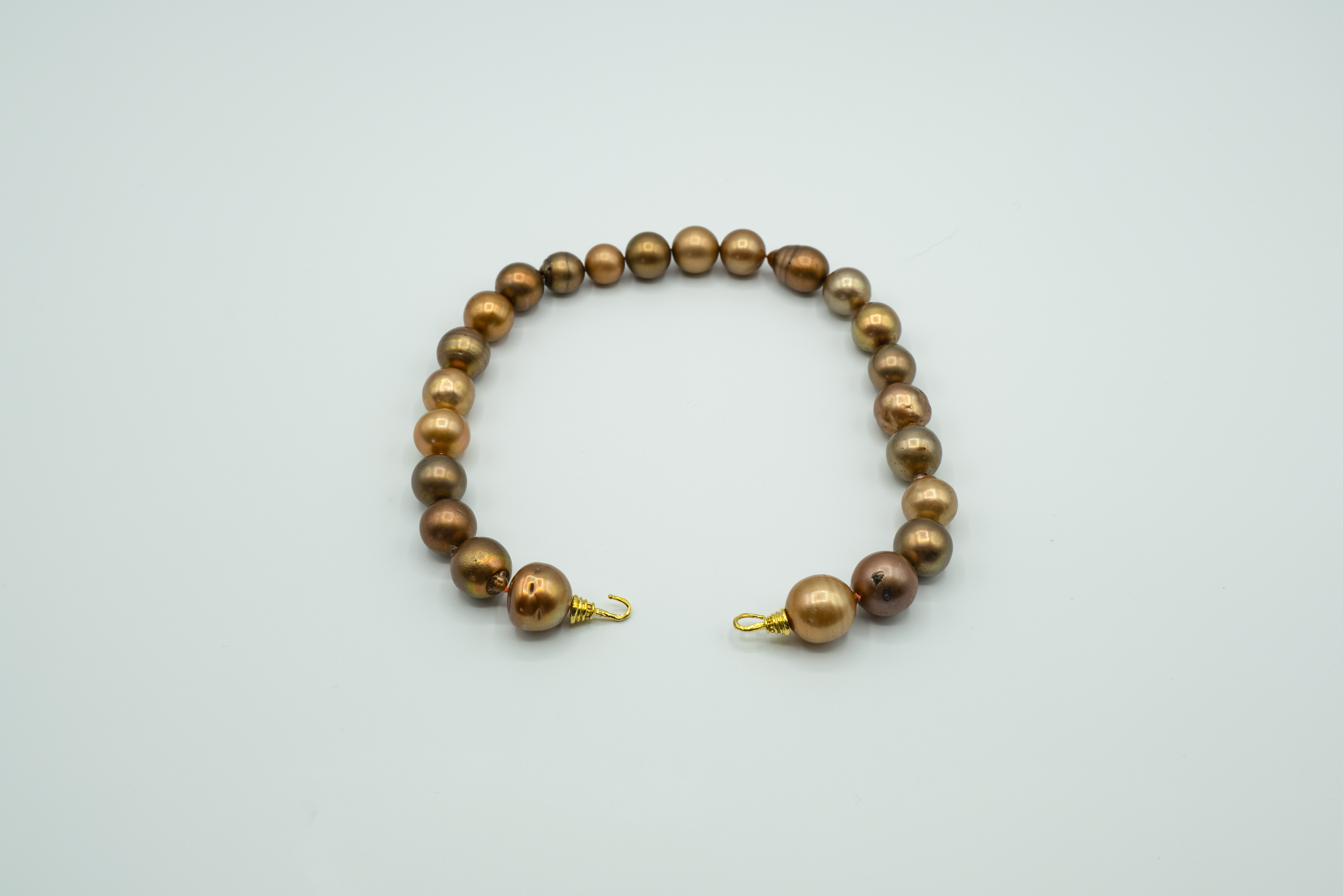 Bronze South Sea Pearls with 14k Yellow Gold Hooks