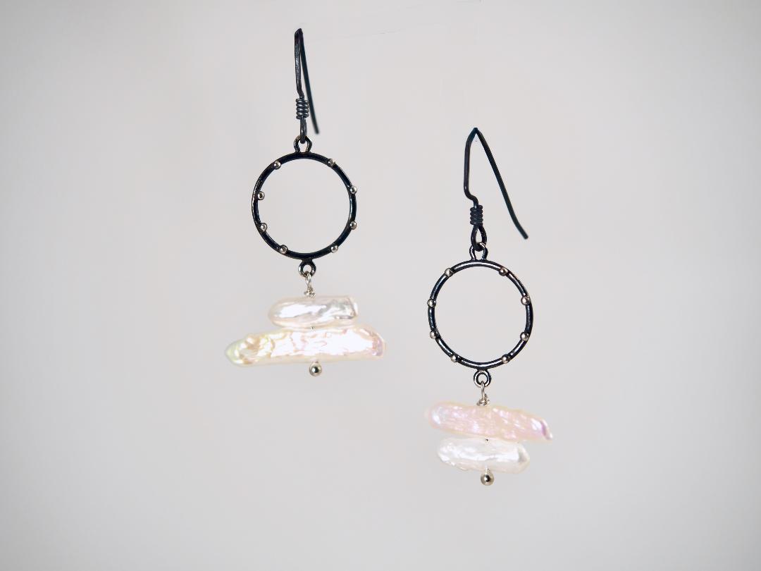 Image of Double Pearl Earrings by Barbara Rand